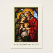 Grootouders Gebed Glas in lood Religieus Visitekaartje