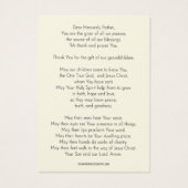 Grootouders Gebed voor Kleinkinderen Religieus Visitekaartje (Achterkant)