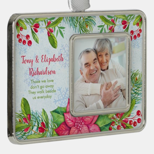 Grootouders Gedenkteken Foto Sjabloon Kerstmis Verzilverd Omlijst Ornament (Rechts)