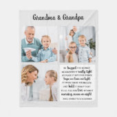 Grootouders Geem Modern Aangepast 3 Foto Fleece Deken (Voorkant)