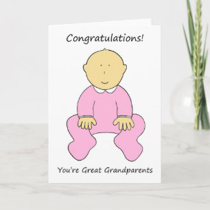 Grootouders gefeliciteerd met een meisje kaart