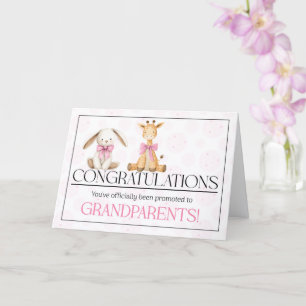 Grootouders gefeliciteerd met nieuwe baby roze kaart