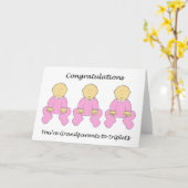 Grootouders gefeliciteerd met Vrouw Triplets Kaart (Gele Bloem)