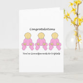 Grootouders gefeliciteerd met Vrouw Triplets Kaart (Gele Bloem)