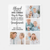 Grootouders gepersonaliseerd 4 Foto Fleece Deken (Voorkant)