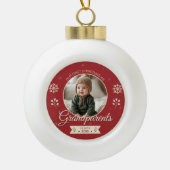 Grootouders gepersonaliseerde eerste kerstfoto keramische bal ornament (Voorkant)