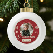 Grootouders gepersonaliseerde eerste kerstfoto keramische bal ornament