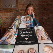 Grootouders Gepersonaliseerde Fotocollage Modern Fleece Deken