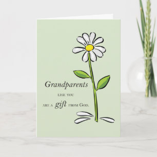 Grootouders Gift van God Daisy Religieuze Kaart