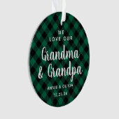 Grootouders Green Pset Holiday Foto met twee zijde Ornament (voorkant)