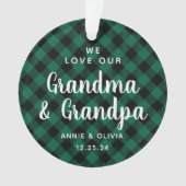 Grootouders Green Pset Holiday Foto met twee zijde Ornament (voorkant)