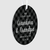 Grootouders Grijze gedepelde feestdag Foto dubbelz Ornament (voorkant)