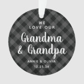Grootouders Grijze gedepelde feestdag Foto dubbelz Ornament (voorkant)