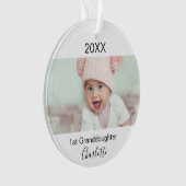 Grootouders Grootdochter 1e baby, foto op maat Ornament (voorkant)