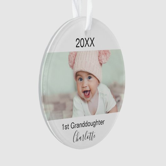 Grootouders Grootdochter 1e baby, foto op maat Ornament (voorkant)