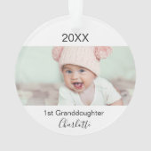 Grootouders Grootdochter 1e baby, foto op maat Ornament (achterkant)