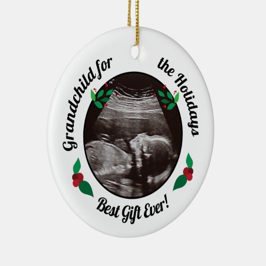 Grootouders Grootkind voor kerstFeestdagen Keramisch Ornament (Rechts)