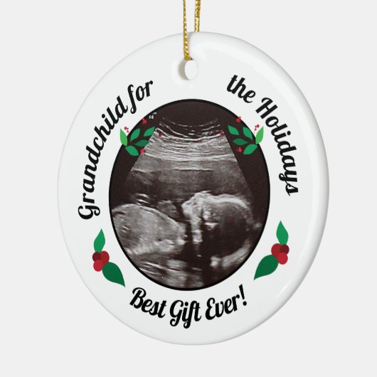 Grootouders Grootkind voor kerstFeestdagen Keramisch Ornament (Links)