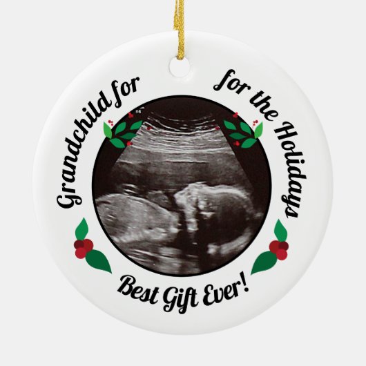 Grootouders Grootkind voor kerstFeestdagen Keramisch Ornament (Achterkant)