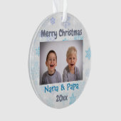 Grootouders Grootkinderen Kerst 2024 Foto Ornament (voorkant)