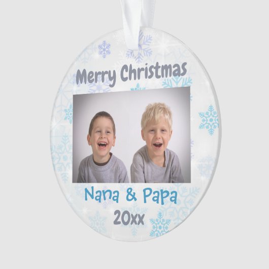 Grootouders Grootkinderen Kerst 2024 Foto Ornament (voorkant)
