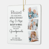 Grootouders grootma Grandpa Photo Collage Keramisch Ornament (Links)