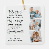 Grootouders grootma Grandpa Photo Collage Keramisch Ornament (Voorkant)
