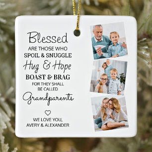 Grootouders grootma Grandpa Photo Collage Keramisch Ornament