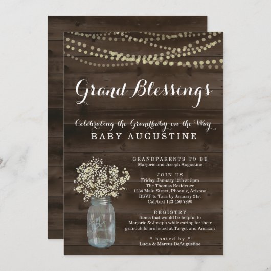 Grootouders, grootmoeder, grootbaby-Baby shower Kaart (Voorkant / Achterkant)