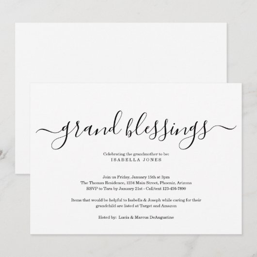 Grootouders, grootmoeder, grootbaby-Baby shower Kaart (Voorkant / Achterkant)