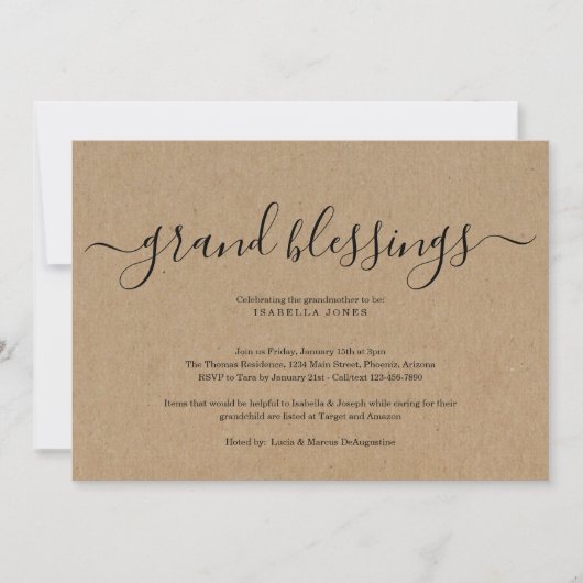 Grootouders, grootmoeder, grootbaby-Baby shower Kaart (Voorkant)