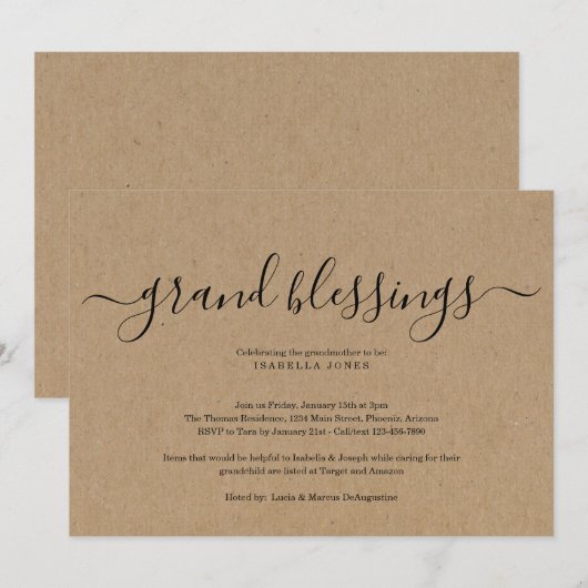 Grootouders, grootmoeder, grootbaby-Baby shower Kaart (Voorkant / Achterkant)