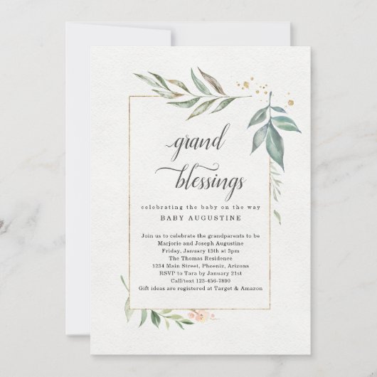 Grootouders, grootmoeder, grootbaby-Baby shower Kaart (Voorkant)