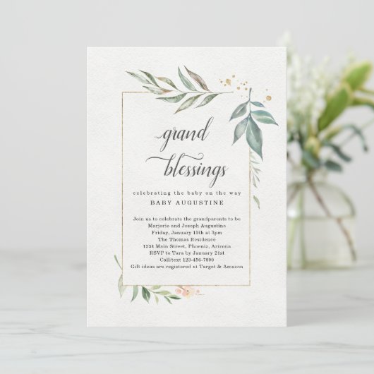 Grootouders, grootmoeder, grootbaby-Baby shower Kaart (Staand voorkant)