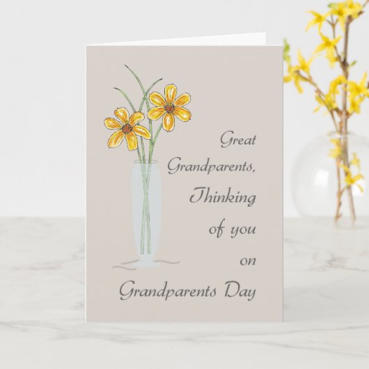 Grootouders, grootouderdag denken aan jou kaart (Gele Bloem)