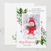 Grootouders Holly Berry Pine Feestdagenkaart (Voorkant / Achterkant)