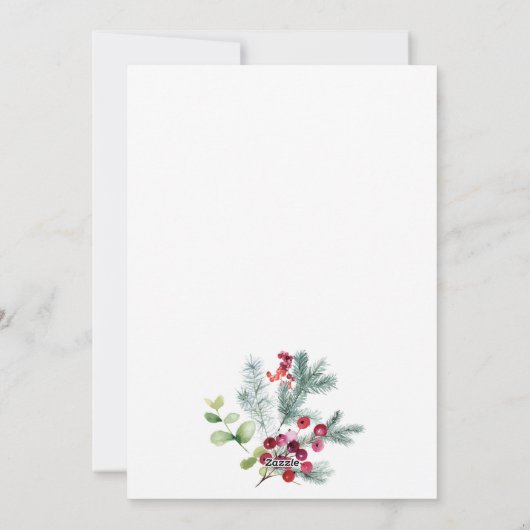 Grootouders Holly Berry Pine Feestdagenkaart (Achterkant)