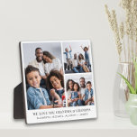 Grootouders houden van je 3 fotocollage fotoplaat<br><div class="desc">Elegante aandenken foto plaquette om de beste grootouders ooit met een 3 foto collage van hun kleinkinderen en familie te vieren. Personaliseer "We Love You Grandma & Grandpa" en voeg de namen van hun kleinkinderen en familie toe.</div>