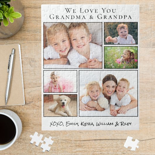 Grootouders houden van je 6 Foto Collage Legpuzzel