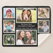 Grootouders houden van je 8 Foto Collage Sherpa Deken (Voorkant (horizontaal))