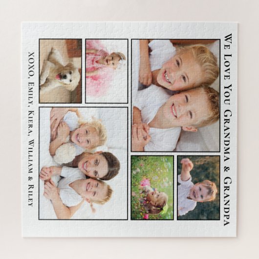 Grootouders houden van je gepersonaliseerde foto legpuzzel (Horizontaal)