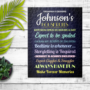 Grootouders Huisregels gepersonaliseerd Legpuzzel
