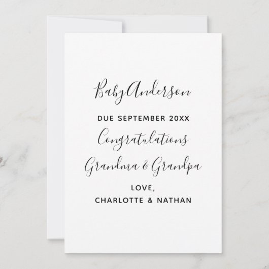 Grootouders Je bent gepromoveerd Zwangerschap bij  Aankondiging (Achterkant)