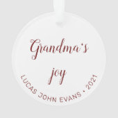 Grootouders Joy Foto Monogram Vakantie Ornament (achterkant)