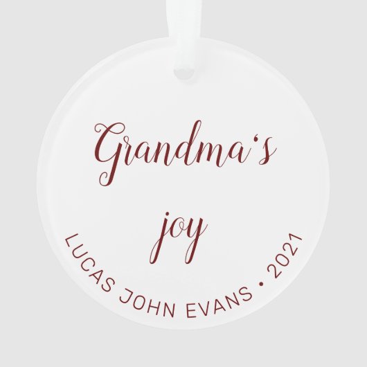 Grootouders Joy Foto Monogram Vakantie Ornament (achterkant)