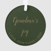 Grootouders Joy Foto Monogram Vakantie Ornament (achterkant)