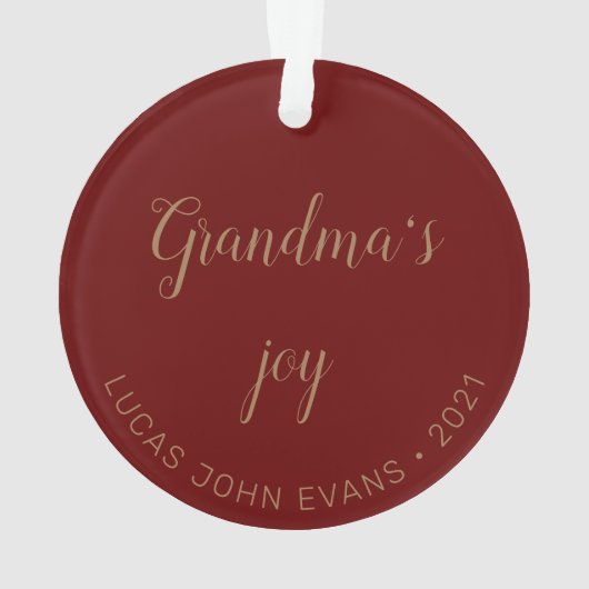 Grootouders Joy Foto Monogram Vakantie Ornament (achterkant)