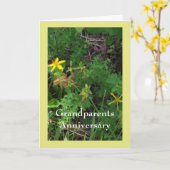 Grootouders Jubileum Gevouwen Wenskaart Kaart (Gele Bloem)