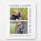 Grootouders "Jullie zijn onze helden" Foto Muismat (Voorkant)