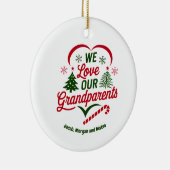 Grootouders Kerst Ornament, Gepersonaliseerd Keramisch Ornament (Rechts)